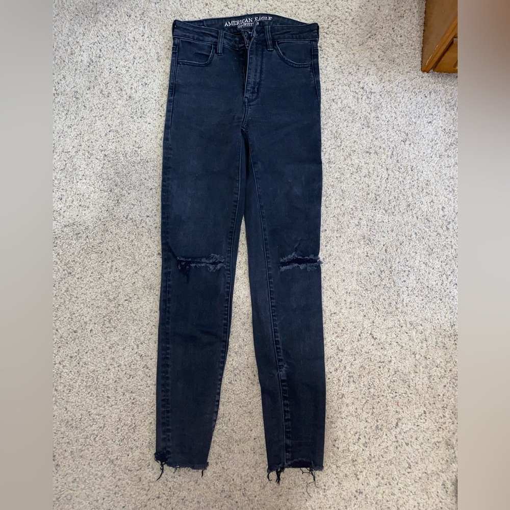 American eagle black super hi rise jegging